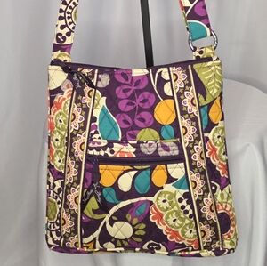 Vera Bradley Quilted Crossbody Bag – Purple Multicolor Floral Print